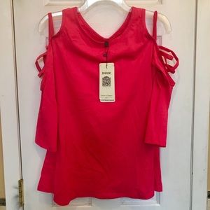 Gorgeous sexy Luouse designer pink long tunic top